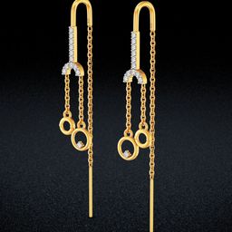 Joyalukkas 22KT Dual Drop Circlet Gold Earrings 3.83g-image-28