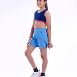 Pine Active High stretch Lycra Shorts Solid with Inner Tights - Blue image 3