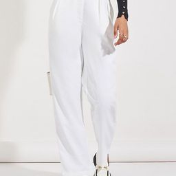 Styli Women Solid High Rise Box Pleat Detail Twill Pants-image-69