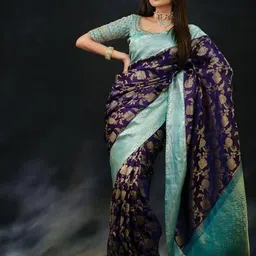 INDIOTSAV Woven Design Zari Banarasi Saree-image-56