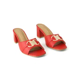 Chaal Chalan Raya Red Block Heels-picture-39