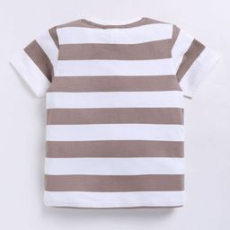 Ginie Boys Typography & All Over Stripe Printed Breathable Tshirt image 2