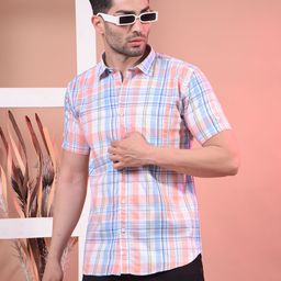 COBB Men Slim Fit Tartan Checks Checked Casual Shirt-image-67