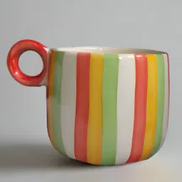 Bon Homey Orange & Green Rainbow Printed Ceramic Glossy Mugs-54