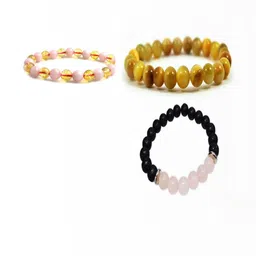 Divine souvenirs Unisex Set Of 3 Artificial Beaded Elasticated Bracelets-28