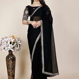 MADHUR HAND WORK ART Sequinned Tissue Saree-picture-15