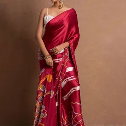 ASISA Ethnic Motifs Printed Satin Saree-22