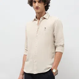 U.S. Polo Assn. Denim Co. Men Solid Spread Collar Casual Regular Fit Shirt-picture-46