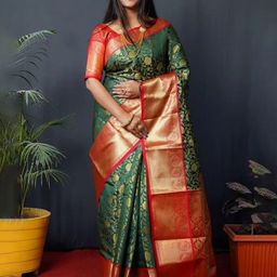 VILLAGIUS Woven Design Zari Banarasi Saree-image-77