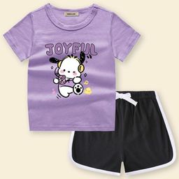 INCLUD Girls Graphic Printed T-shirt With Shorts-image-96