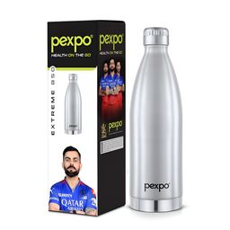 Pexpo Silver-Toned Single Stainless Steel Water Bottle-picture-49