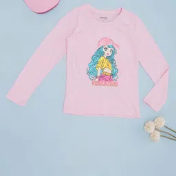 Pantaloons Junior Girls Graphic Printed Round Neck Pure Cotton T-shirt-picture-39