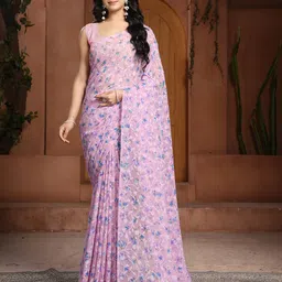 Garden Vareli Floral Printed Brasso Saree-picture-32