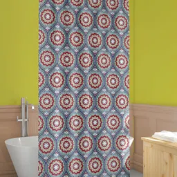 ArtzFolio Blue & Maroon Printed Waterproof Shower Curtainn-image-86