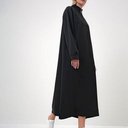 Trend Alacati stili Women Mock Neck A-Line Midi Dress-image-39