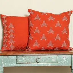 Sangria Rust Set of 2 Square Cushion Covers-picture-4