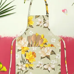 ArtzFolio Green & Yellow Printed Cotton Aprons-22