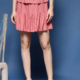 DAEVISH Frill Above Knee Skirts-picture-37