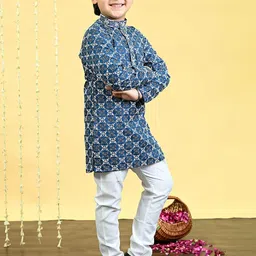 BT DEZINES Boys Embroidered Regular Thread Work Kurta with Pyjamas image 2