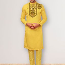 DEVOILER Men Ethnic Motifs Printed Thread Work Kurta-12