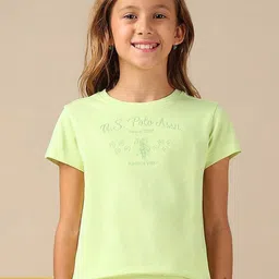 U.S. Polo Assn. Kids Girls Graphic Printed Round Neck T-shirt-picture-24