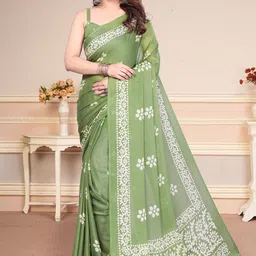 MAGNEITTA Batik Pure Chiffon Saree-image-20