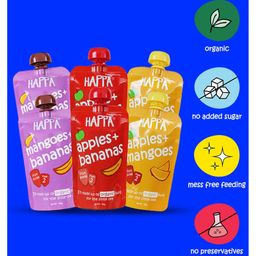 Happa Organic Fruit Puree Combo (Apple & Mango Mango & Banana Apple & Banana) Baby Food Pack of 6  - 100 g Each-47
