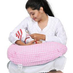 Lulamom Allergen Protected Nursing Pillow & Cover Floral Print - Pink-image-11