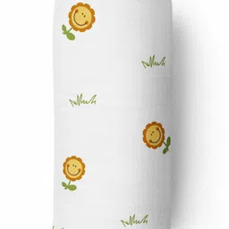 The White Cradle Organic Cotton Swaddle Wrapper Sunflower Print - White-picture-36