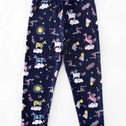 Kookie Kids Full Length Leggings Unicorn Print - Navy Blue-image-72