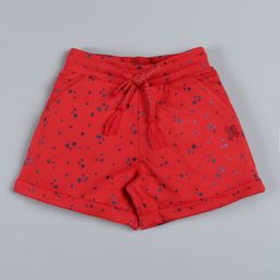 Plum Tree All Over Stars Glitter Print Shorts - Red-image-86