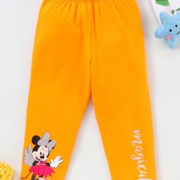 Babyhug Full Length Leggings Minnie Mouse Print - Yellow-image-99