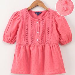 Pine Kids Full Sleeves Schiffli Top - Rose Pink-picture-17