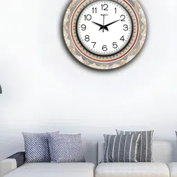 OLIVE TREE White & Black Printed Round Shaped Contemporary Wall Clock-24