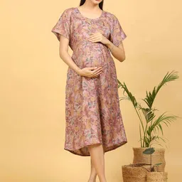 GOLDSTROMS Floral Print Maternity A-Line Midi Dress-picture-4