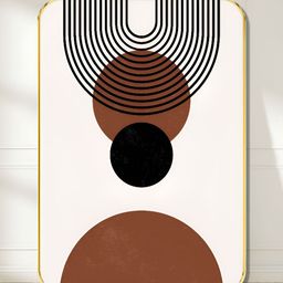 SAF White & Brown Geometric Printed Wall Art-image-89