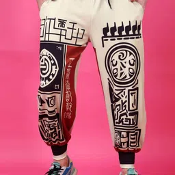 YELLOW TREE Men Printed Mid-Rise Relaxed-Fit Breathable Joggers-picture-28
