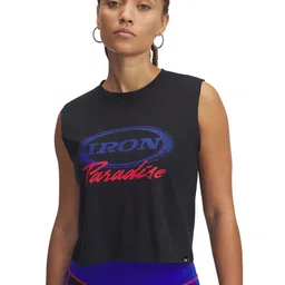 UNDER ARMOUR Project Rock Iron Paradise Women Brand Logo Printed Sleeveless Top-image-97
