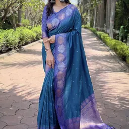 Aldwych Woven Design Zari Banarasi Saree-picture-35