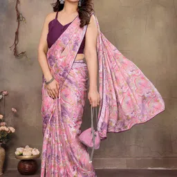 ROOP SUNDARI SAREES Abstract Printed Pure Georgette Ready to Wear Saree-50