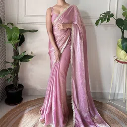 Saree mall Embellished Sequinned Tissue Sarees-9