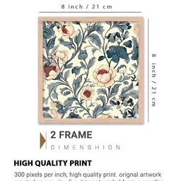 Kotart Brown & Grey 2 Pieces Floral And Botanical Printed Wooden Wall Art image 5