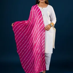KCPC BANDHANI Leheriya Dyed Chiffon Dupatta-3