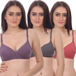 Pack of 3 Women T-Shirt Non Padded Bra-image-67