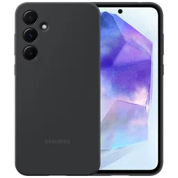 SAMSUNG Hard Silicone Back Cover for SAMSUNG Galaxy A55 (Silky Smooth Fit, Black)-12