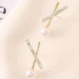 TANLOOMS Korean Gold-Plated Artificial Stones Studded Contemporary Studs-12