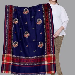 Tones-N-Shades Ethnic Motifs Embroidered Shawl-image-81