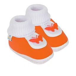 Neska Moda 12 To 18 Months Non Slip Cotton Butterfly Slip On Baby Booties (Toe to Heel Length - 14 cm, Orange)-image-46