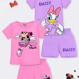Disney By Miss and Chief Girls Printed T-shirt with Shorts-31