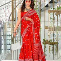 Pandadi Saree Women Floral Printed Ready to Wear Block Print Sarees-picture-13